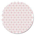 Pattern christmas pattern red stars Magnet 5  (Round) Front