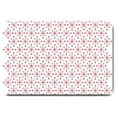 Pattern Christmas Pattern Red Stars Large Doormat  by Sapixe