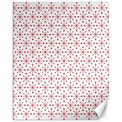 Pattern Christmas Pattern Red Stars Canvas 11  X 14  by Sapixe