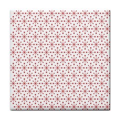 Pattern Christmas Pattern Red Stars Tile Coaster by Sapixe