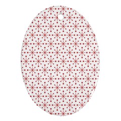 Pattern Christmas Pattern Red Stars Ornament (oval) by Sapixe