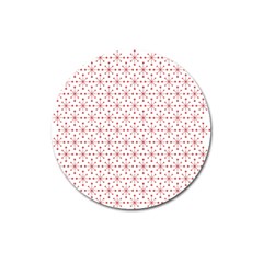 Pattern Christmas Pattern Red Stars Magnet 3  (round) by Sapixe