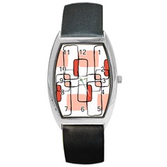 Abstract Seamless Pattern Art Barrel Style Metal Watch