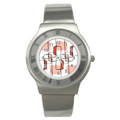 Abstract Seamless Pattern Art Stainless Steel Watch