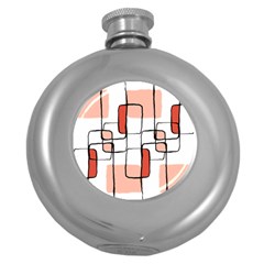 Abstract Seamless Pattern Art Round Hip Flask (5 oz)