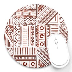 Tribal Pattern Vintage Texture Round Mousepads