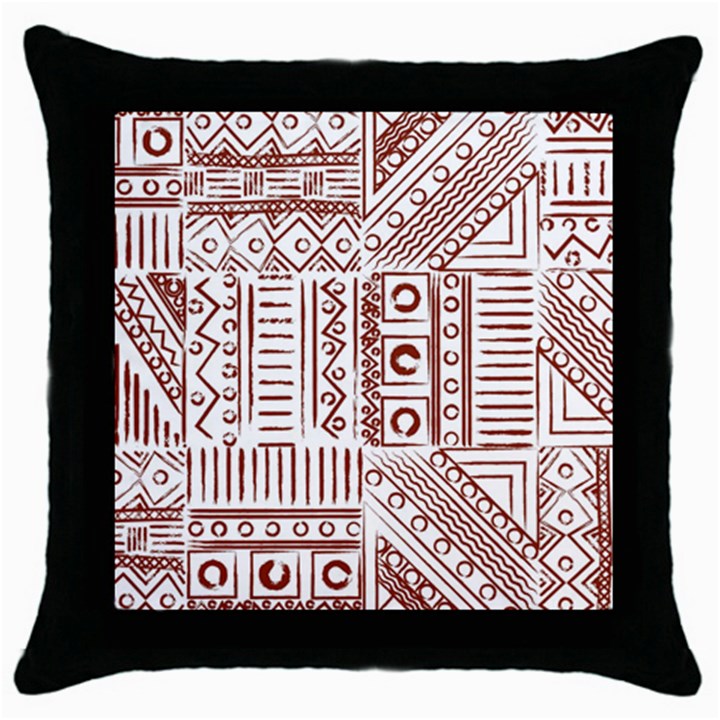 Tribal Pattern Vintage Texture Throw Pillow Case (Black)