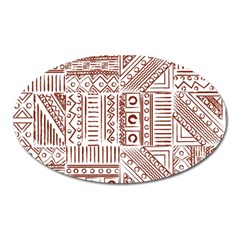 Tribal Pattern Vintage Texture Oval Magnet by Sapixe