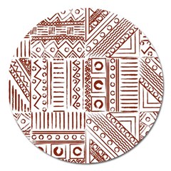 Tribal Pattern Vintage Texture Magnet 5  (round) by Sapixe