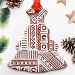 Tribal Pattern Vintage Texture Ornament (Christmas Tree)  Front