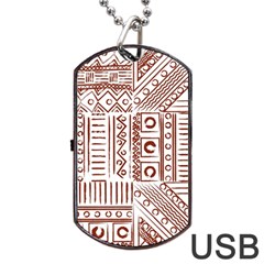 Tribal Pattern Vintage Texture Dog Tag Usb Flash (one Side) by Sapixe