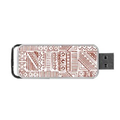 Tribal Pattern Vintage Texture Portable USB Flash (One Side)