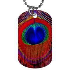 Peacock Plumage Fearher Bird Pattern Dog Tag (two Sides) by Sapixe