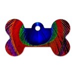 Peacock Plumage Fearher Bird Pattern Dog Tag Bone (Two Sides) Front