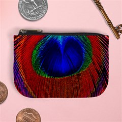 Peacock Plumage Fearher Bird Pattern Mini Coin Purse by Sapixe