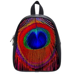 Peacock Plumage Fearher Bird Pattern School Bag (small) by Sapixe