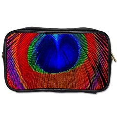 Peacock Plumage Fearher Bird Pattern Toiletries Bag (one Side) by Sapixe