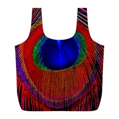 Peacock Plumage Fearher Bird Pattern Full Print Recycle Bag (l) by Sapixe