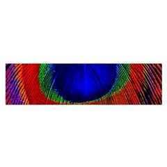 Peacock Plumage Fearher Bird Pattern Oblong Satin Scarf (16  X 60 ) by Sapixe