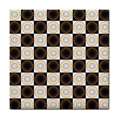 Illustration Checkered Pattern Decoration Tile Coaster by Sapixe