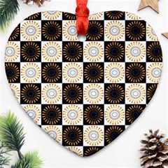 Illustration Checkered Pattern Decoration Ornament (heart) by Sapixe