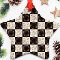 Illustration Checkered Pattern Decoration Ornament (star) by Sapixe