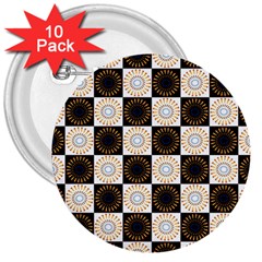 Illustration Checkered Pattern Decoration 3  Buttons (10 Pack)  by Sapixe