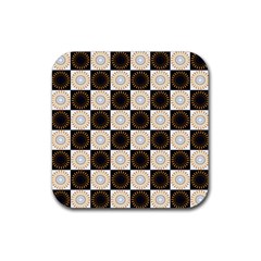 Illustration Checkered Pattern Decoration Rubber Coaster (square) by Sapixe