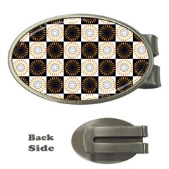 Illustration Checkered Pattern Decoration Money Clips (oval)  by Sapixe