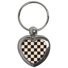 Illustration Checkered Pattern Decoration Key Chain (heart) by Sapixe