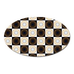 Illustration Checkered Pattern Decoration Oval Magnet by Sapixe