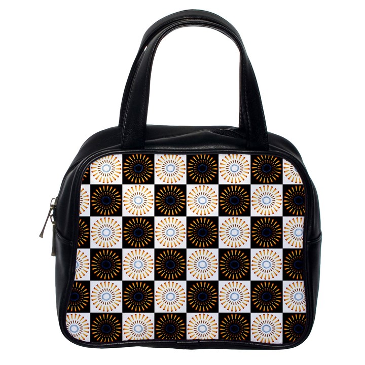 Illustration Checkered Pattern Decoration Classic Handbag (One Side)