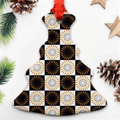 Illustration Checkered Pattern Decoration Christmas Tree Ornament (two Sides) by Sapixe