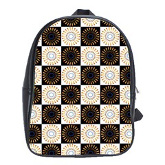 Illustration Checkered Pattern Decoration School Bag (xl) by Sapixe