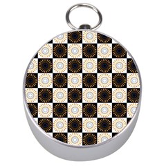 Illustration Checkered Pattern Decoration Silver Compasses by Sapixe