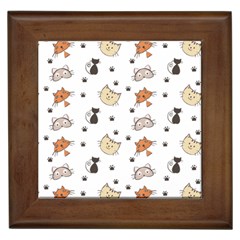 Cat Kitten Design Pattern Framed Tile by Sapixe