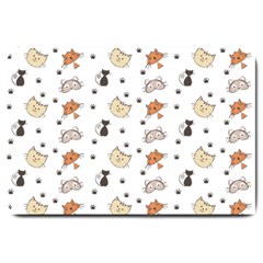 Cat Kitten Design Pattern Large Doormat  by Sapixe