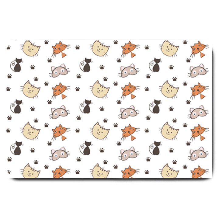 Cat Kitten Design pattern Large Doormat 