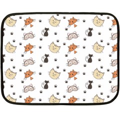 Cat Kitten Design Pattern Double Sided Fleece Blanket (mini)  by Sapixe