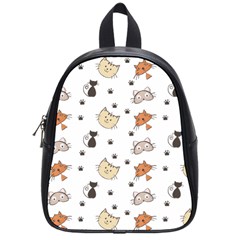 Cat Kitten Design Pattern School Bag (small) by Sapixe