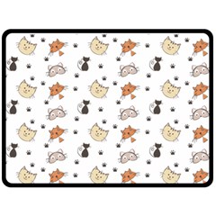 Cat Kitten Design Pattern Fleece Blanket (large)  by Sapixe