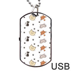 Cat Kitten Design Pattern Dog Tag Usb Flash (two Sides) by Sapixe