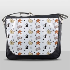 Cat Kitten Design Pattern Messenger Bag by Sapixe