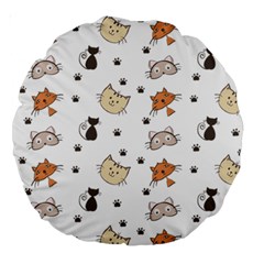 Cat Kitten Design Pattern Large 18  Premium Round Cushions by Sapixe