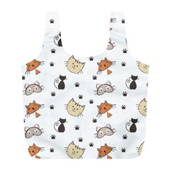 Cat Kitten Design Pattern Full Print Recycle Bag (l) by Sapixe