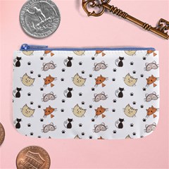 Cat Kitten Design Pattern Large Coin Purse by Sapixe