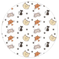 Cat Kitten Design Pattern Round Trivet by Sapixe