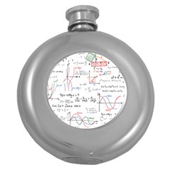 Math Formula Pattern Round Hip Flask (5 Oz) by Sapixe