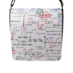 Math Formula Pattern Flap Closure Messenger Bag (l) by Sapixe