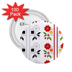 Vectors Bulgarian Folk Art Folk Art 2 25  Buttons (100 Pack)  by Sapixe